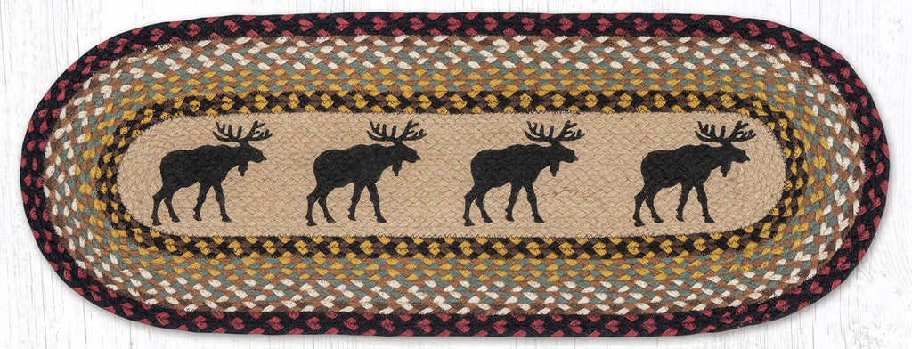 TR-019 Black Moose Oval Table Runner