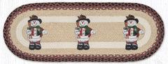 TR-081 Snowman in Top Hat Oval Table Runner