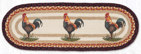 TR-471 Rustic Rooster Oval Table Runner