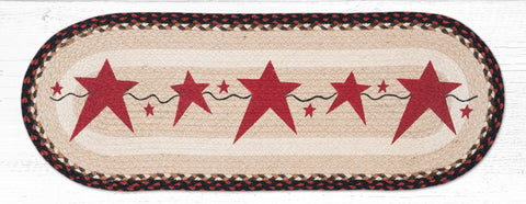 TR-019 Primitive Stars Burgundy Oval Table Runner