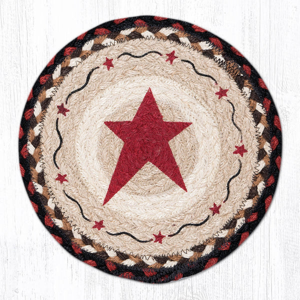 MSPR-019 Primitive Star Burgundy Trivet | The Braided Rug Place