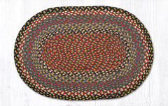 C-043 Burgundy, Blue and Gray Braided Rug