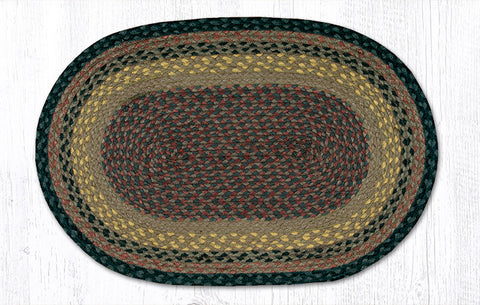 C-099 Brown, Black and Charcoal Braided Rug Oval / 20