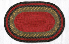 C-238 Burgundy, Olive and Charcoal Braided Rug