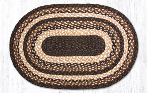 C-313 Mocha Frappuccino Braided Rug Oval / 20