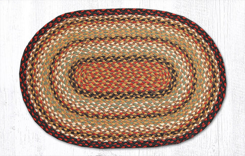 C-319 Burgundy, Mustard and Ivory Braided Rug