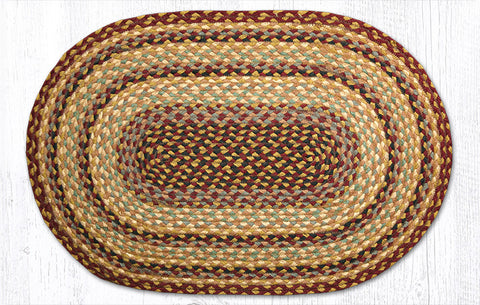 C-357 Burgundy, Gray and Cream Braided Rug