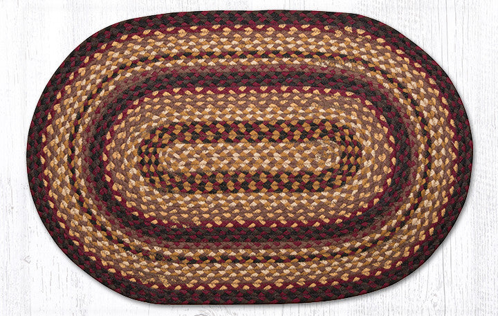 C-371 Black Cherry, Chocolate and Cream Braided Rug