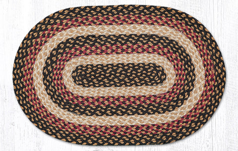 C-774 Burgundy, Black and Dijon Braided Rug