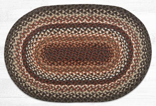 C-787 Dark Brown/Taupe/Terracotta Braided Rug