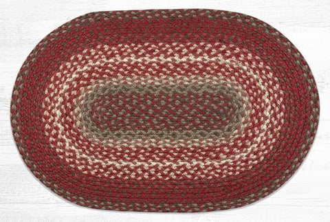 C-789 Taupe/Chestnut/Chilli Pepper Braided Rug