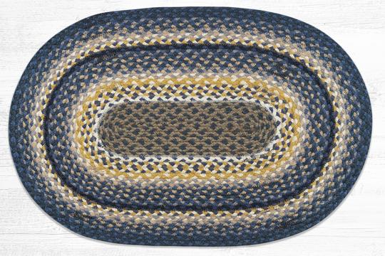 C-790 Deep Blue/Golden Rod/Cream Braided Rug
