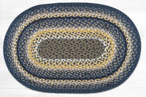 C-790 Deep Blue/Golden Rod/Cream Braided Rug 20