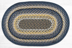 C-790 Deep Blue/Golden Rod/Cream Braided Rug