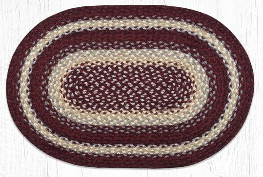 C-791 Burgundy/Gray/Cream Braided Rug