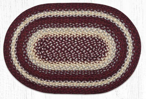 C-791 Burgundy/Gray/Cream Braided Rug 20