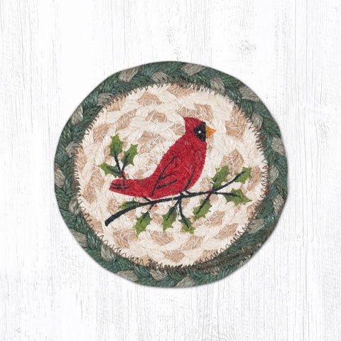 IC-025 Holly Cardinal Individual Coaster