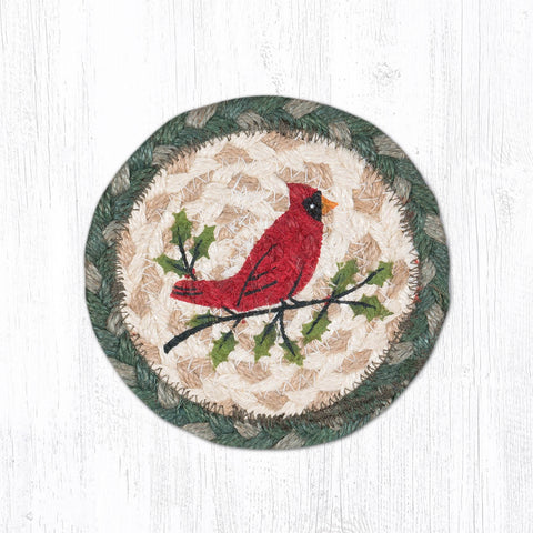 IC-025 Holly Cardinal Individual Coaster