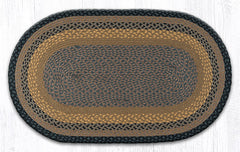 C-099 Brown, Black and Charcoal Braided Rug