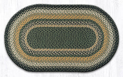 C-116 Black, Mustard and Cream Braided Rug