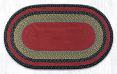 C-238 Burgundy, Olive and Charcoal Braided Rug