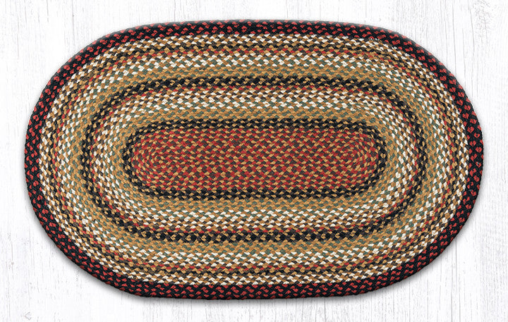 Texturized Solid New Gold Poly 7 ft. x 9 ft. Oval Braided Area Rug