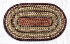 C-319 Burgundy, Mustard and Ivory Braided Rug