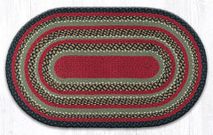 C-338 Burgundy, Olive and Charcoal Braided Rug