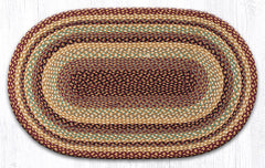 C-357 Burgundy, Gray and Cream Braided Rug