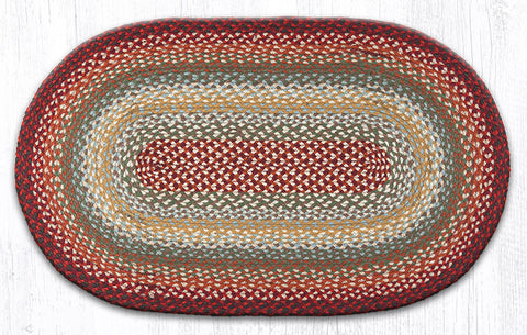 C-417 Thistle Green and Country Red Braided Rug 27