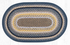 C-790 Deep Blue/Golden Rod/Cream Braided Rug