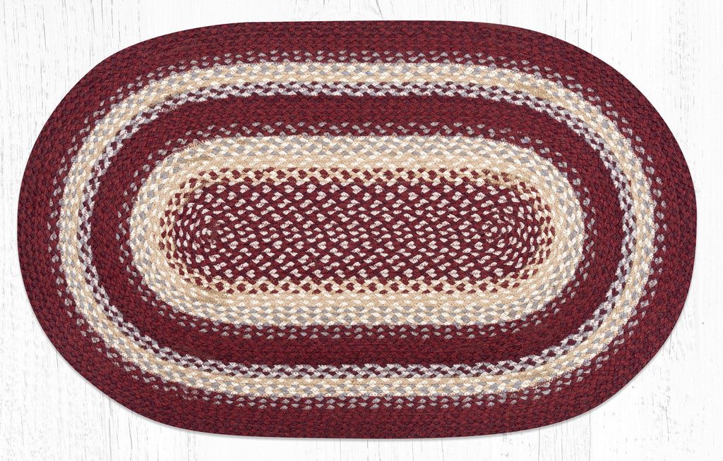 C-791 Burgundy/Gray/Cream Braided Rug