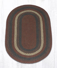 C-040 Burgundy and Gray Braided Rug