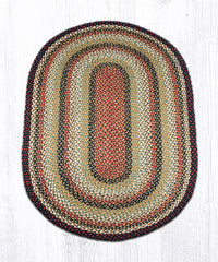 C-319 Burgundy, Mustard and Ivory Braided Rug