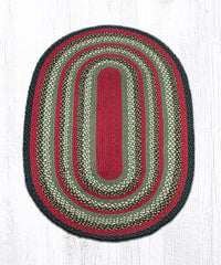 C-338 Burgundy, Olive and Charcoal Braided Rug