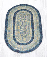 C-362 Breezy Blue, Taupe and Ivory Braided Rug