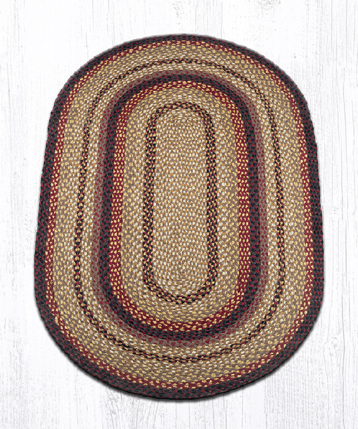 C-371 Black Cherry, Chocolate and Cream Braided Rug | The Braided Rug Place