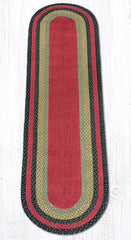 C-238 Burgundy, Olive and Charcoal Braided Rug