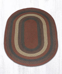 C-040 Burgundy and Gray Braided Rug