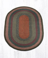 C-043 Burgundy, Blue and Gray Braided Rug