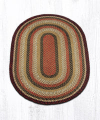 C-319 Burgundy, Mustard and Ivory Braided Rug