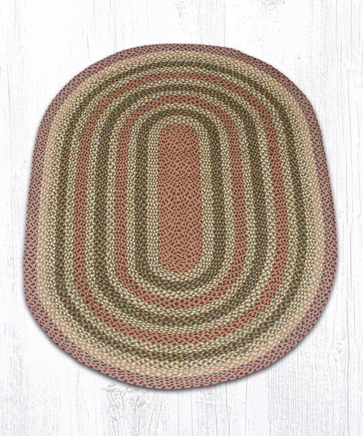 C-324 Olive, Burgundy and Gray Braided Rug