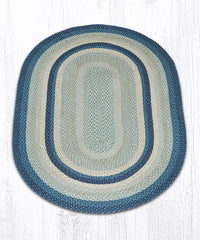 C-362 Breezy Blue, Taupe and Ivory Braided Rug