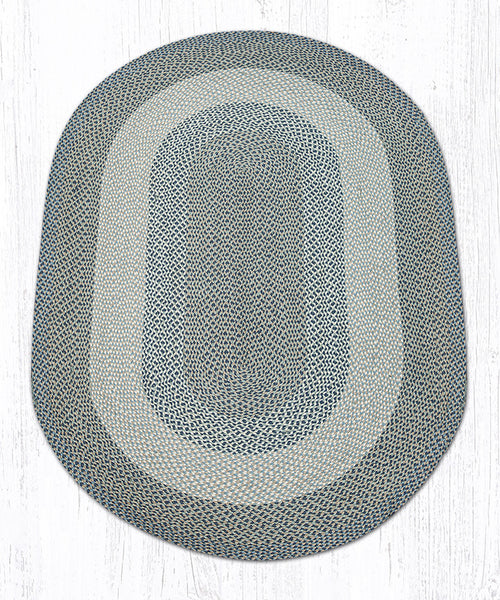 C-005 Blue/Natural Braided Rug | The Braided Rug Place