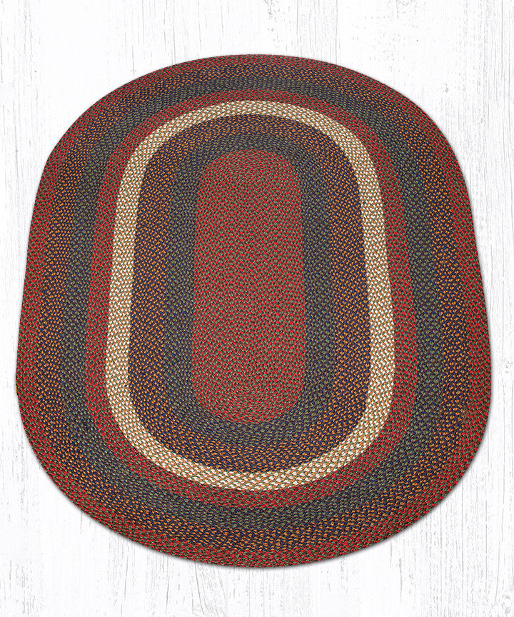 C-040 Burgundy and Gray Braided Rug