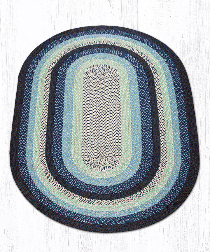 C-312 Blueberry/Cream Braided Rug | The Braided Rug Place
