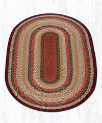 C-319 Burgundy, Mustard and Ivory Braided Rug