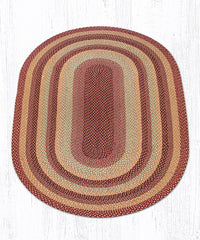 C-357 Burgundy, Gray and Cream Braided Rug