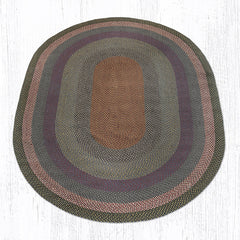 C-043 Burgundy, Blue and Gray Braided Rug