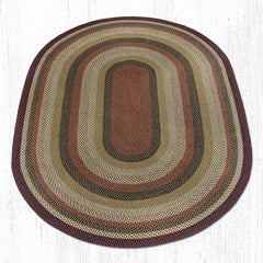 C-319 Burgundy, Mustard and Ivory Braided Rug